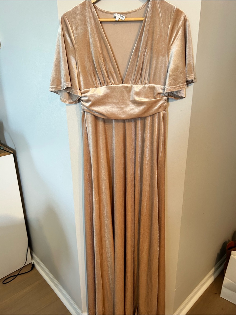Baltic Born Velvet Maxi Dress in Champagne